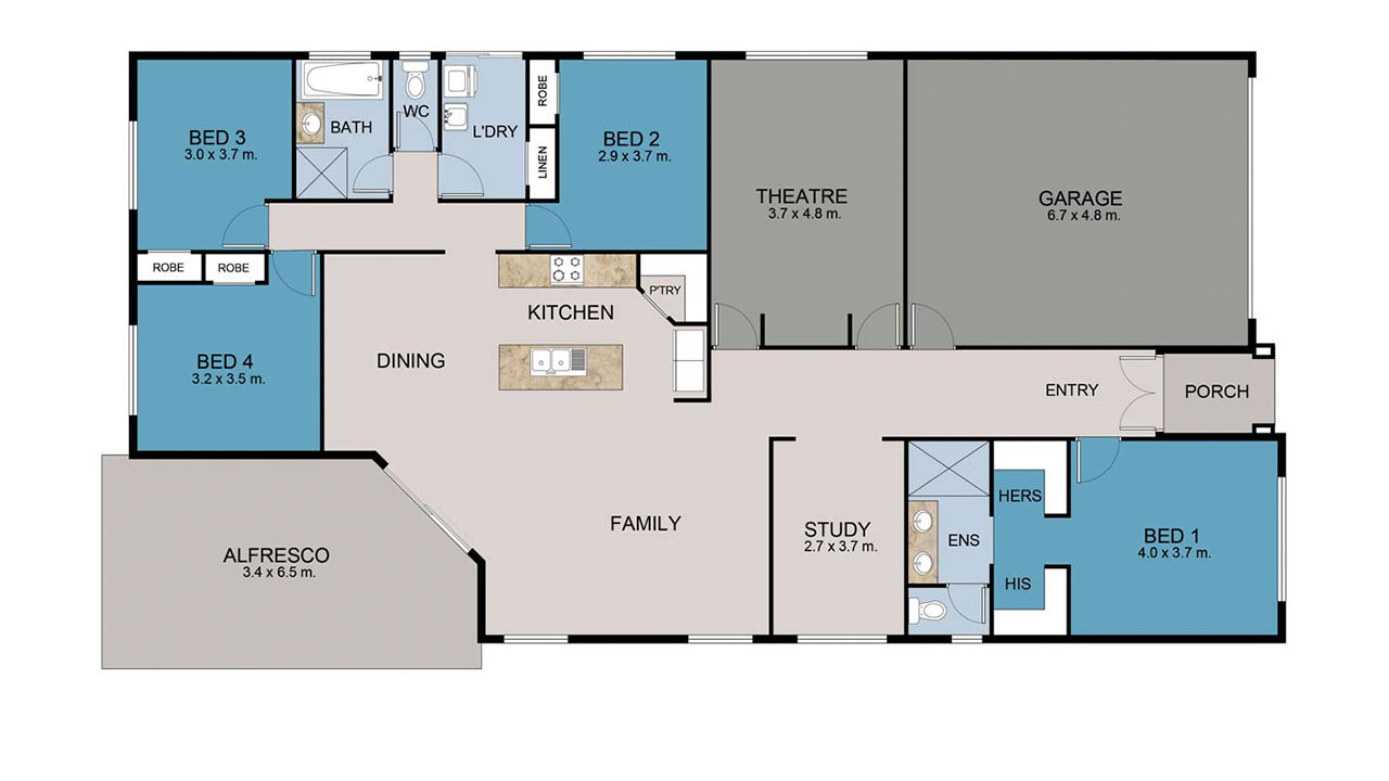 Colored Floor Plan