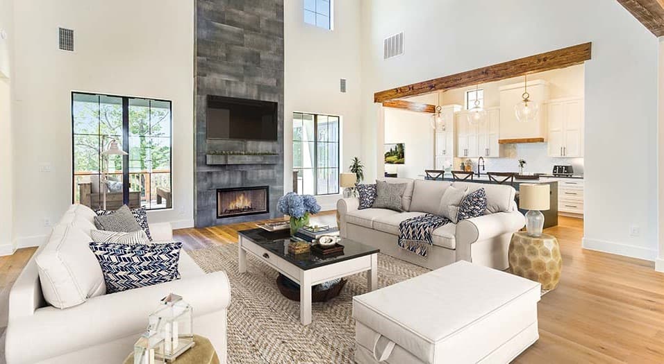 Virtually staged living room