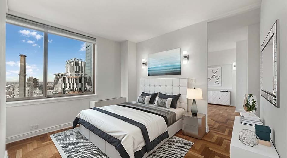 Virtually staged bedroom